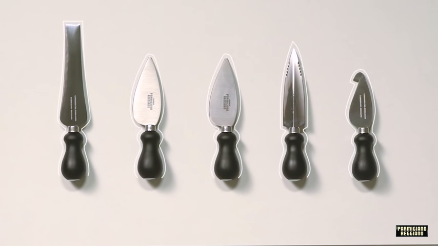 i cinque coltelli per aprire il parmigiano